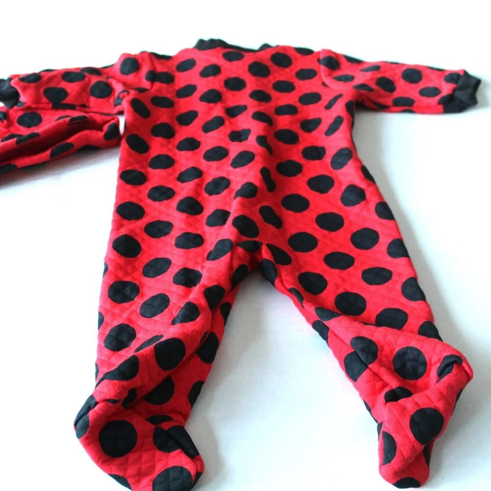 Gerber Baby Red & Black Ladybug Sleep & Play Set (3-6 M) With Hat (0-6 M) NWOT
